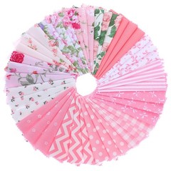 42 PCS Pink 5×5 Inch Charm Packs Precut Cotton Quilting Fabric Squares Floral