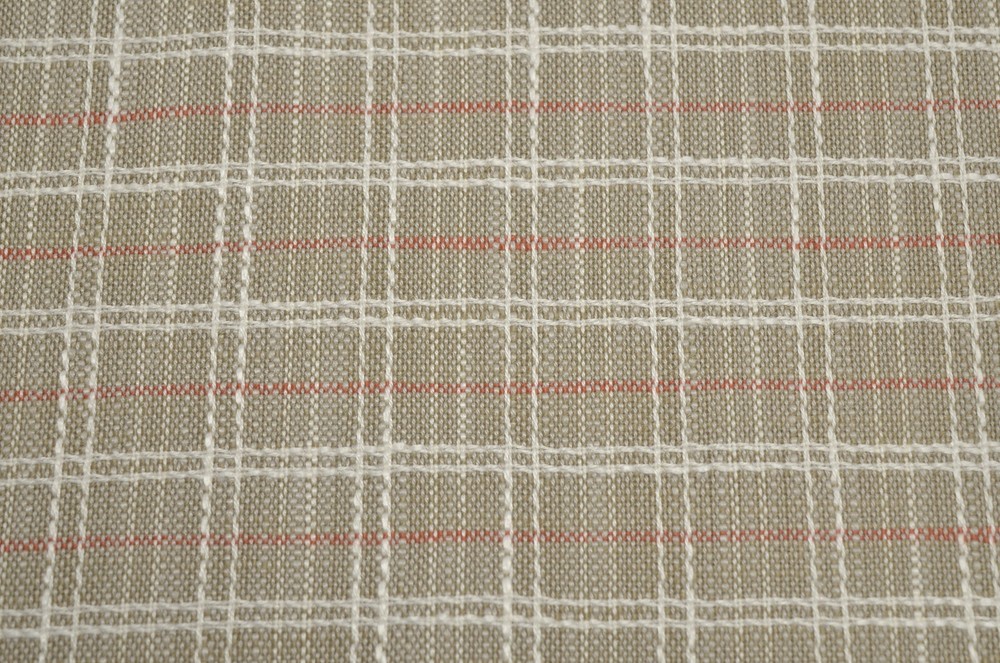 Keelson Sedona Rust White Taupe Plaid Bella Dura Home Indoor Outdoor Fabric