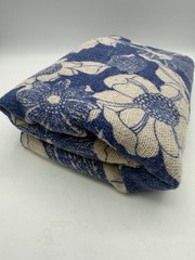 5th Avenue Designs Screen Printed Linen – 4.67” Yards By 44” Wide – Blue Floral