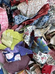 Vintage Cotton Fabric Scraps For Crumb Quilts & Crafts Junk Journal 5 Pounds LOT