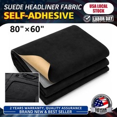 Headliner Automotive Fabric Black Suede with Adhesive 80×60″ Car Roof Upholstery