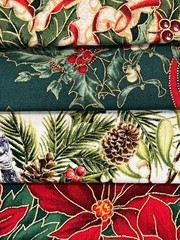 Quilting Fabric Lot – Christmas Holiday Winter Floral, 10 Fat Quarters + 1 FREE!