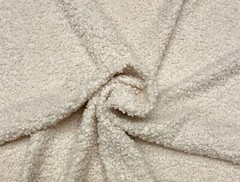 BALLARD DESIGNS BIANCA IVORY FAUX POODLE FUR TEXTURED FABRIC BY YARD 59″W