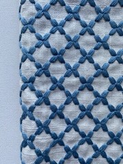 Clarke& Clarke Fiesta Denim Designer Fabric Remnant 24″x24″