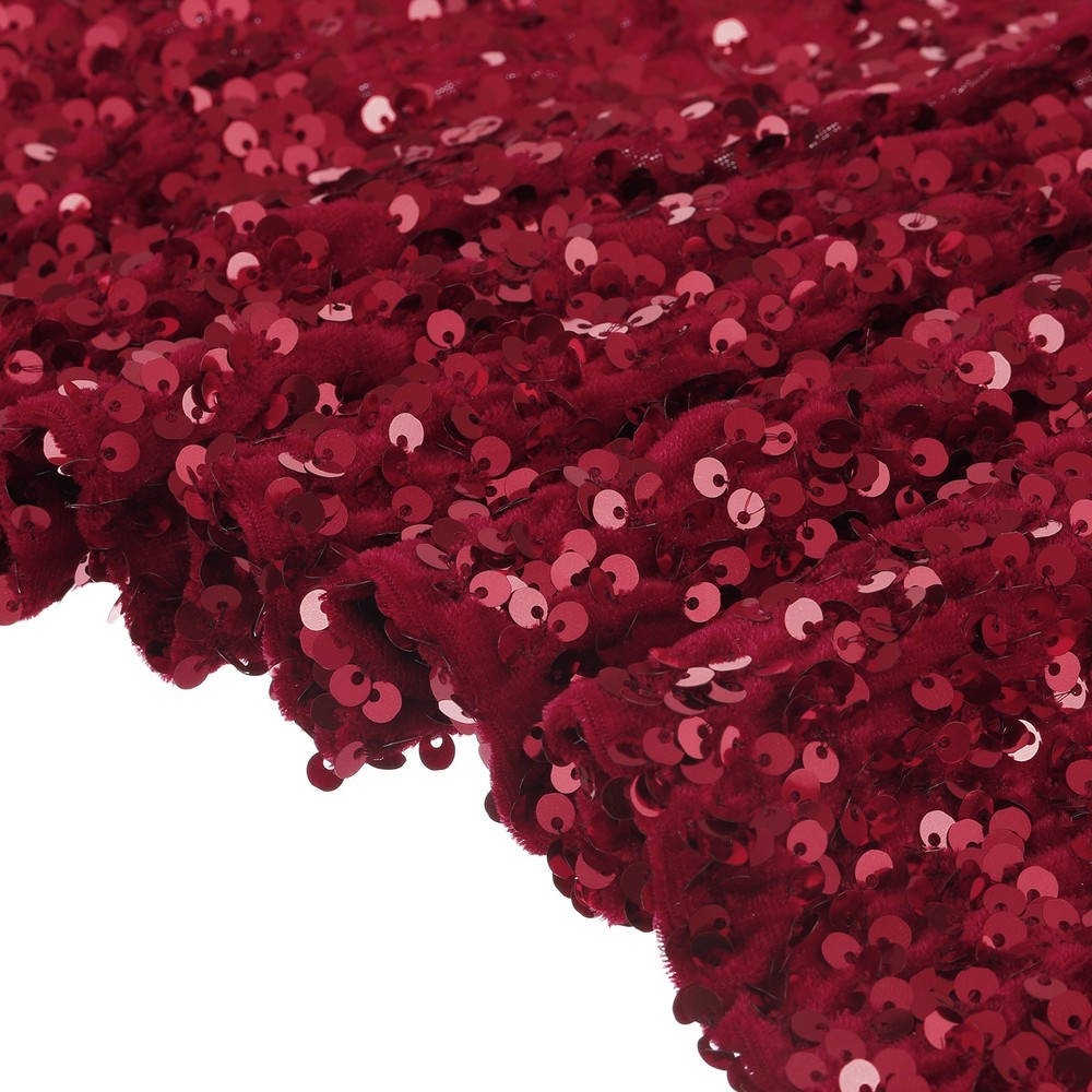 Sequin Fabric Red, 2 Yards Length 3.9 Feet Wide Velvet Fabric for Craft
