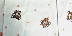 VTG Novelty Teddy Bears w/ Heart Balloons & Hearts Tossed on White 22″X13″