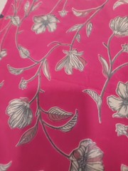 VTG 90s Red Floral Burnout Velvet Fabric 55″ Wide 4.94 Yards