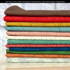 1/2 Yard – Frank Lloyd Wright | March Balloons – Water Tonal Blender