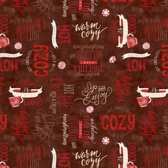 1 1/3 Yard Cuppa Cocoa Warm Cozy Hot Chocolate Premium Cotton Fabric Wilmington