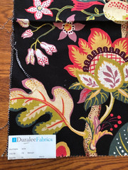 DURALEE Bold Floral in Midnight 25″ Cotton Fabric Sample