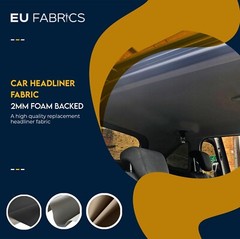 BLACK CAR HEADLINER FABRIC 2MM FOAM BACKED Automobile Trimmings Upholstery 140CM