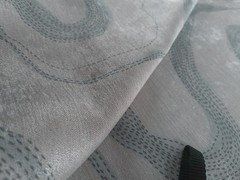 Designer Abstract Silver Gray Pearlescent Velvet WavyTeal Hash Lines BTY Sleek!