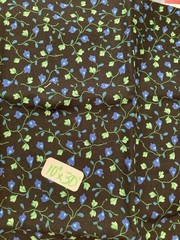 Lot of 5 Fabric Scraps Black & Blue Florals Planets Paisley Lot #43