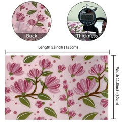 Flower Printed Pink Jelly Vinyl Roll 12×54 Inch Translucent PVC Fabric Box