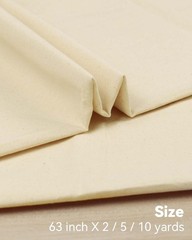 Natural Unbleached Cotton Muslin 63″ x 5 Yards – Perfect for Sewing Projects