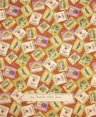 Fabric Country Vineyard Wine Labels Green Purple South Sea Imports Cotton YARD