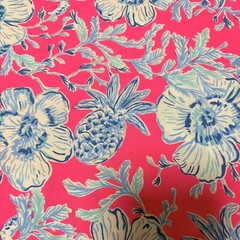 Lilly Pulitzer Cotton Poplin Fabric Roxie Pink Wave N Sea 36″ X 57″