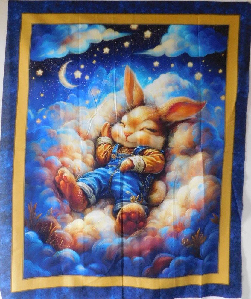 Bunny Dreams Fabric Panel 100%cotton by Marshall Dry Goods