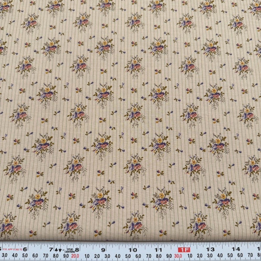 Vintage Florals & Stripes MVP Collection Fabri-Quilt Cotton by the HALF YARD