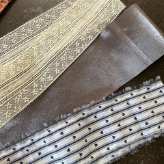 English Manor Textile Strip Collection, Vintage Primitive Trim, Sewing Supplies
