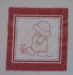Single Boy – Fabric Cotton 1 Square of 8 3/8″ x 8″ Left Facing