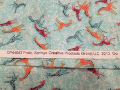 1 yd + 28″ X 43″ W Springs Creative FROLIC Fabric Whimsical GIRAFFE Blue Cotton