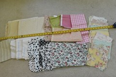 Lot, Quilt Cotton Pieces & Scraps, Beiges, 3 Pounds & 1 Ounces, S13