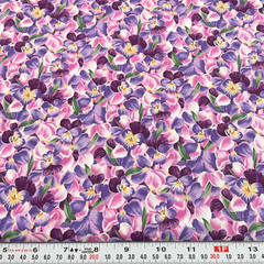 VIntage 1997 Kona Bay Pansy Florals Cotton Fabric by the Half Yard 18″ x 43″