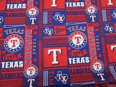 TEXAS RANGERS MLB 100% COTTON 1/2 YARD PIECE BRAND NEW SQUARE DESIGN