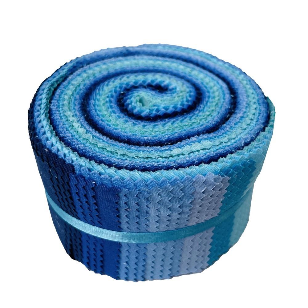 40 PCS Jelly Roll Fabric PreCut Strip 2.5×44 Inch Cotton Blue Ocean Floral