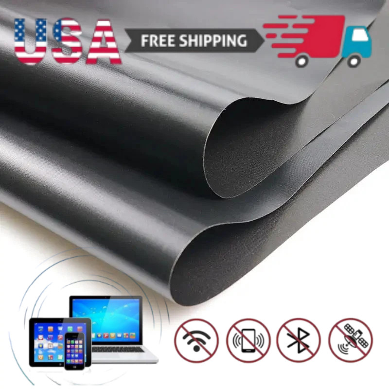 Faraday Fabric Double-Sided Black Conductive RFID 5G Anti-Theft Shielding