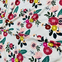 Stretch Fabric Small Flowers White Background Nylon Spandex for Swimwear