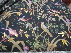 Vintage Thibaut Floral Birds floral Drapery Fabric 100% cotton 1999 NOS 56″ W