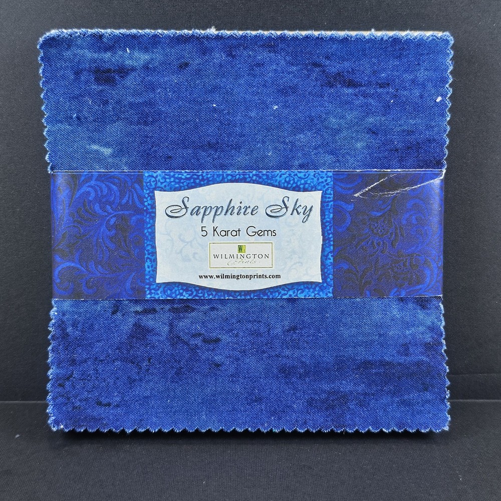 Wilmington Prints Sapphire Sky 5 Karat Gems 5″ Squares Precut Fabric 42pc Cotton