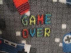 Game Over Video Game Fleece Fabric – 1-1/4 yards – 58″ wide