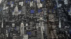 VTG “98 “USA Cities Sky Glitters at Night” by Fabric Traditions BTFQ