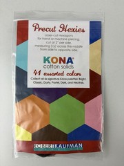 3 Robert Kaufman Fabrics Precut HEXIES KONA Cotton Solids 41 Asst Dark Palette
