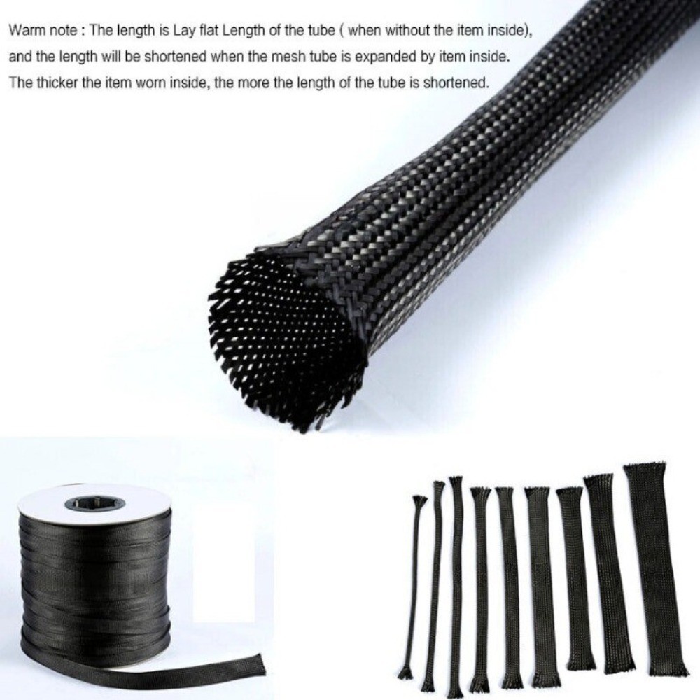2/4/6/8/10/12/15-40MM Carbon Fibre braided rope tube hollow belt sleeve tube 2m
