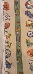 Bloomcraft Screen Print Sports Cotton Fabric Baseball Football Stain Repellent