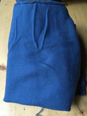 Vintage Blue Wool Herringbone Fabric Remnant Lot – Woven Suiting 1lb 7oz