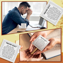 38 Sets Pocket Prayer Quilt Kits with Wooden Crosses, Mini Prayer Cloth Squares