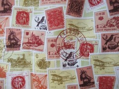 TOP DRAWER STAMPS FROM AROUND THE WORLD TAN MULTI RARE SZ 1Y16″X42″ NEW