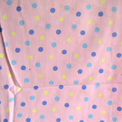 vtg Light Weight Corduroy Pastel Pink Polka Dots 2 yds x 45″
