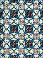 Wilmington Prints – Fe-Line Frisky – Repeating Border Stripe – Multi, Fabric BTY