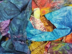 Lunn Fabric Scraps 1 Pound ~4 Yards Artisan Batik Hand Paints Grab Bag Scrap