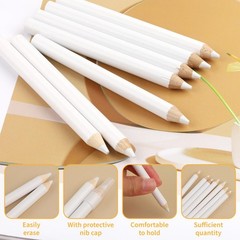Notoke 7 PCS Washable Fabric Marking Pencils, 1 Count (Pack of 7), White