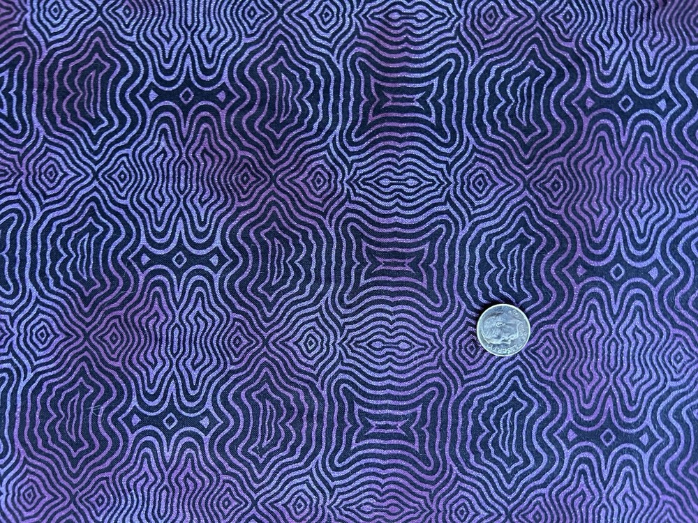 9+ yds OOP CHATEAU Jinny Beyer for RJR Fabrics Cotton Quilting Purple Black Line