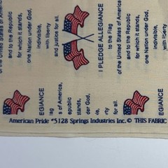 Vtg Springs Industries Fabric American Pride 5128 Pledge of Allegiance 2yds 31in