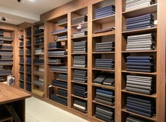 Eredi Pisano 3.4 m premium cold wool Suiting fabric dark blue windowpane check