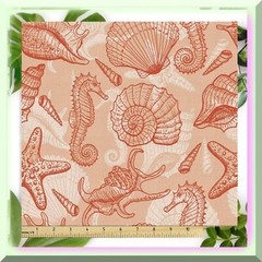 Seashore Coral Fabric Marine Sea Colors 36×58 inches